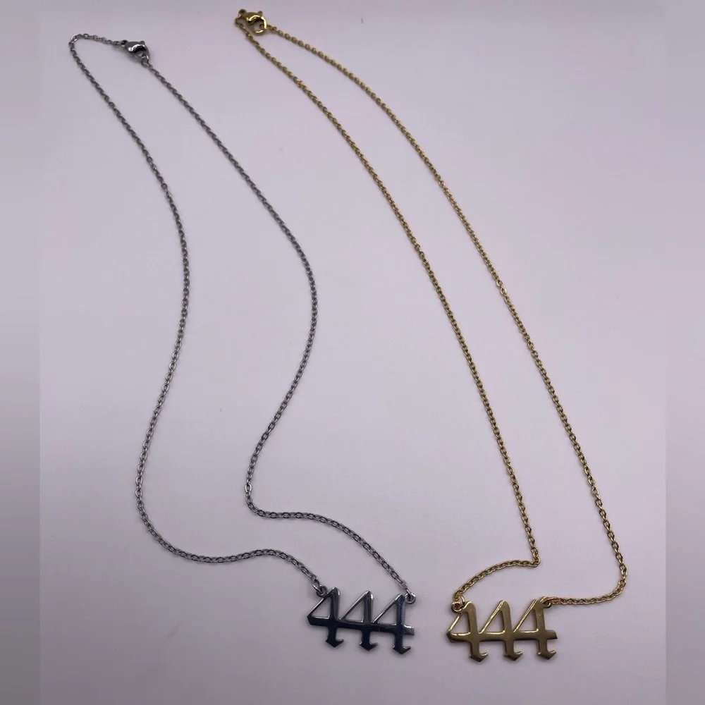 444 Angel Number Necklace | Protection | Silver | 18 inches | Nameplate Signs - Picture 8 of 9